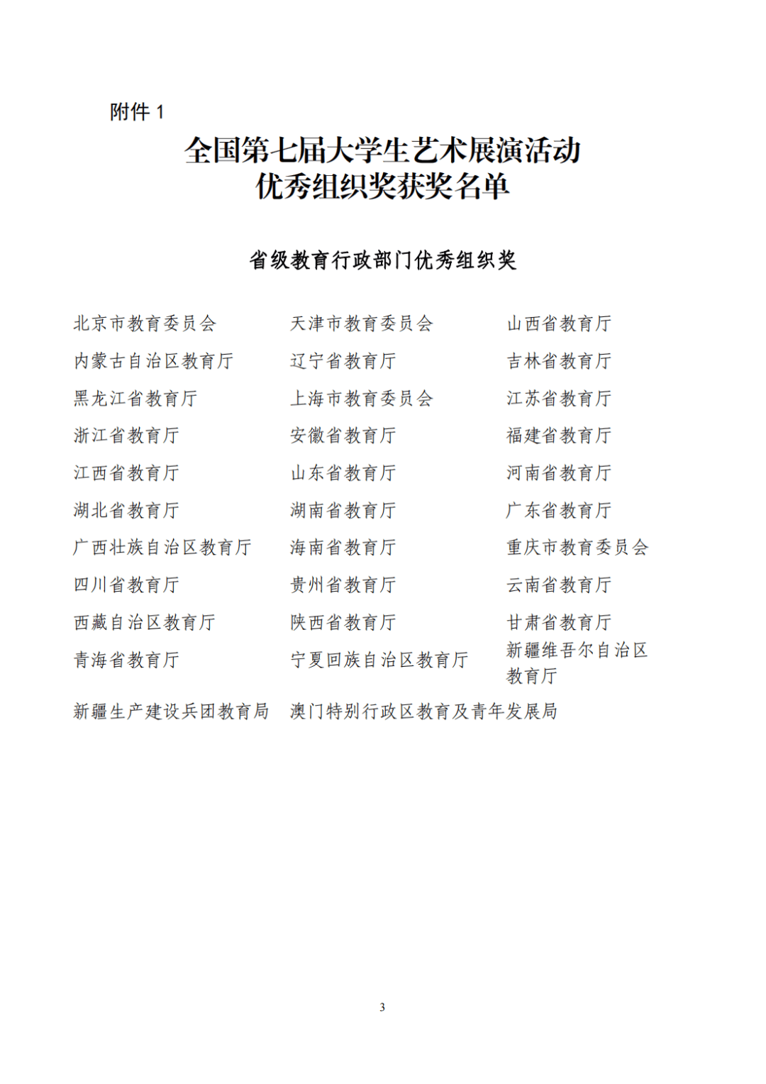 教育部公布全国第七届大学生艺术展演活动评选结果_获奖_美育_名单
