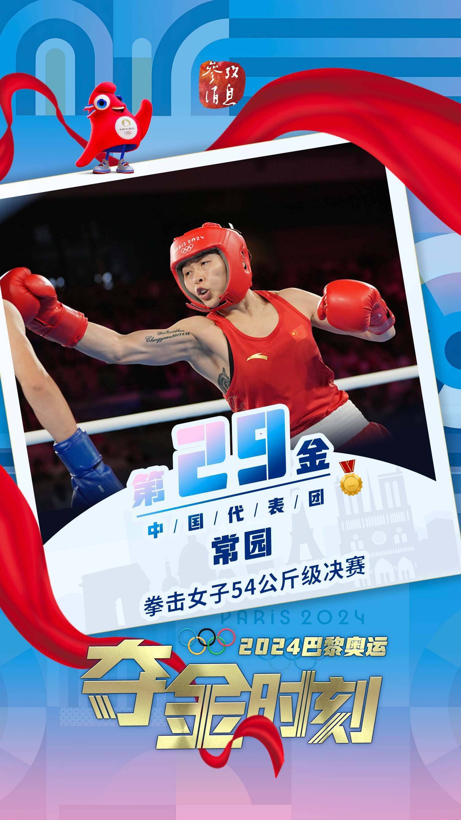 视觉设计:栾晓雁巴黎奥运会拳击女子54公斤级决赛中,中国拳击运动员