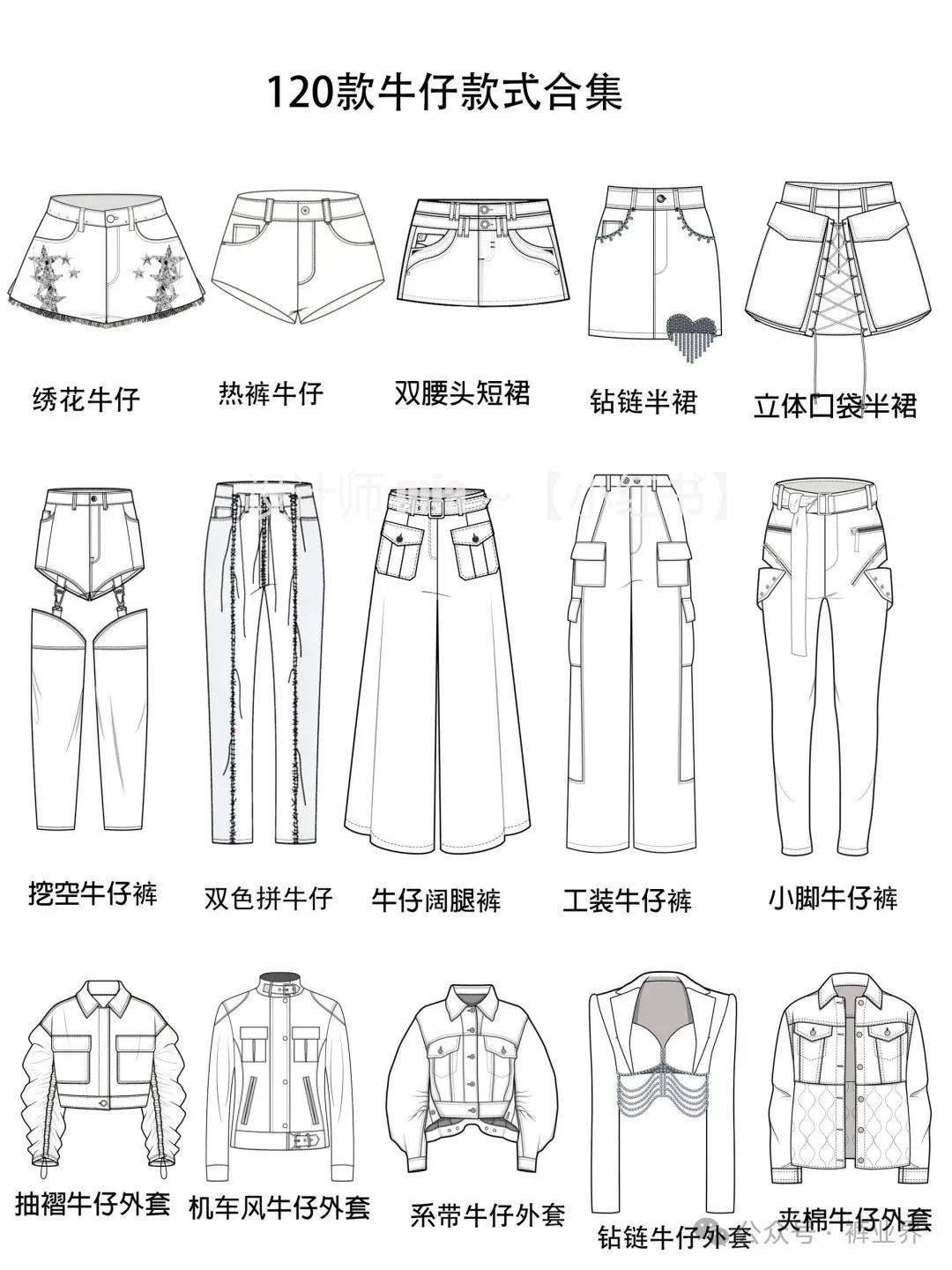设计师必看!这里有120款牛仔单品款式