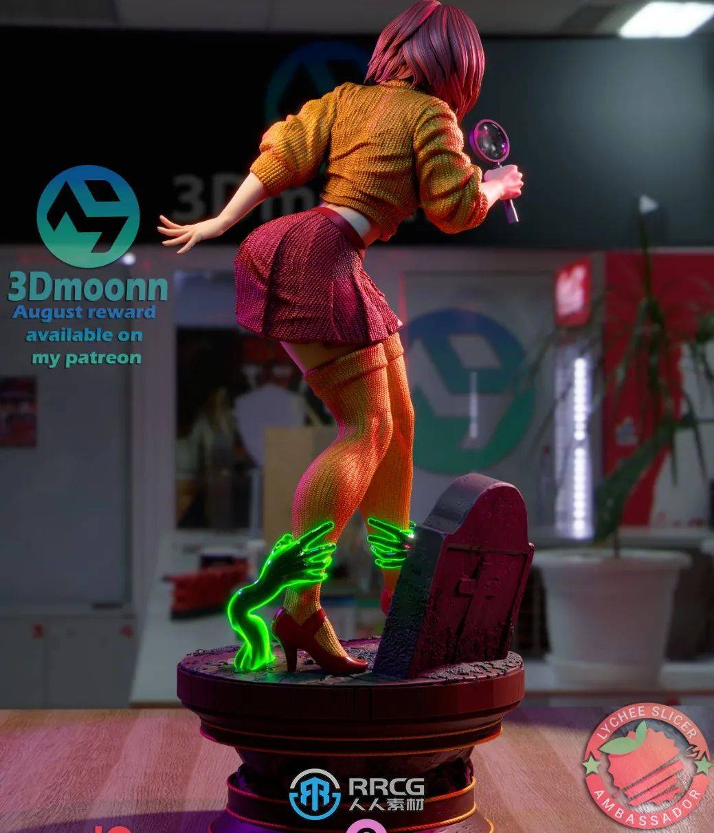 维尔玛《史酷比》动画角色雕刻手办3d打印模型