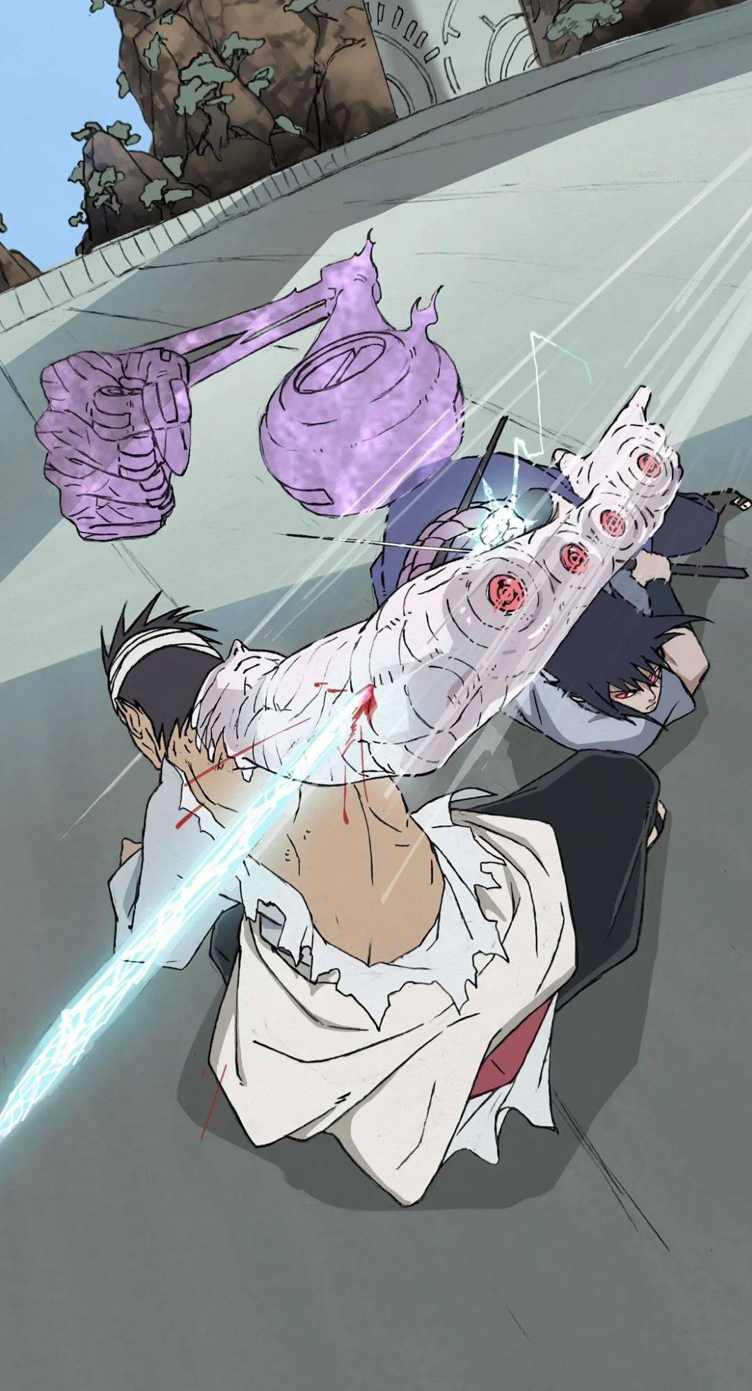 收藏好各类动漫打斗大透视场景素材!这视觉冲击力热血值拉满