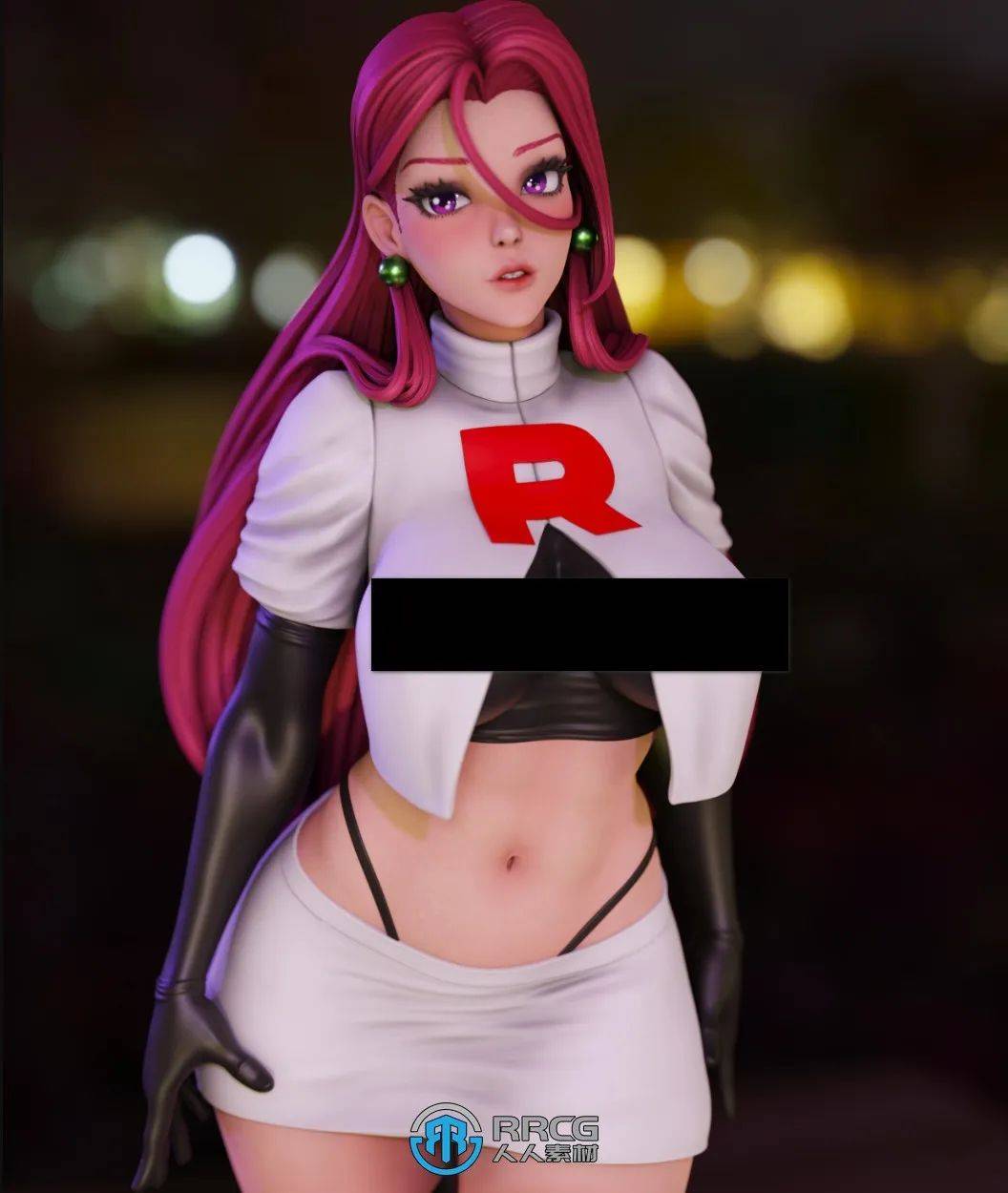 武藏《宝可梦》动漫角色雕刻手办3d打印模型