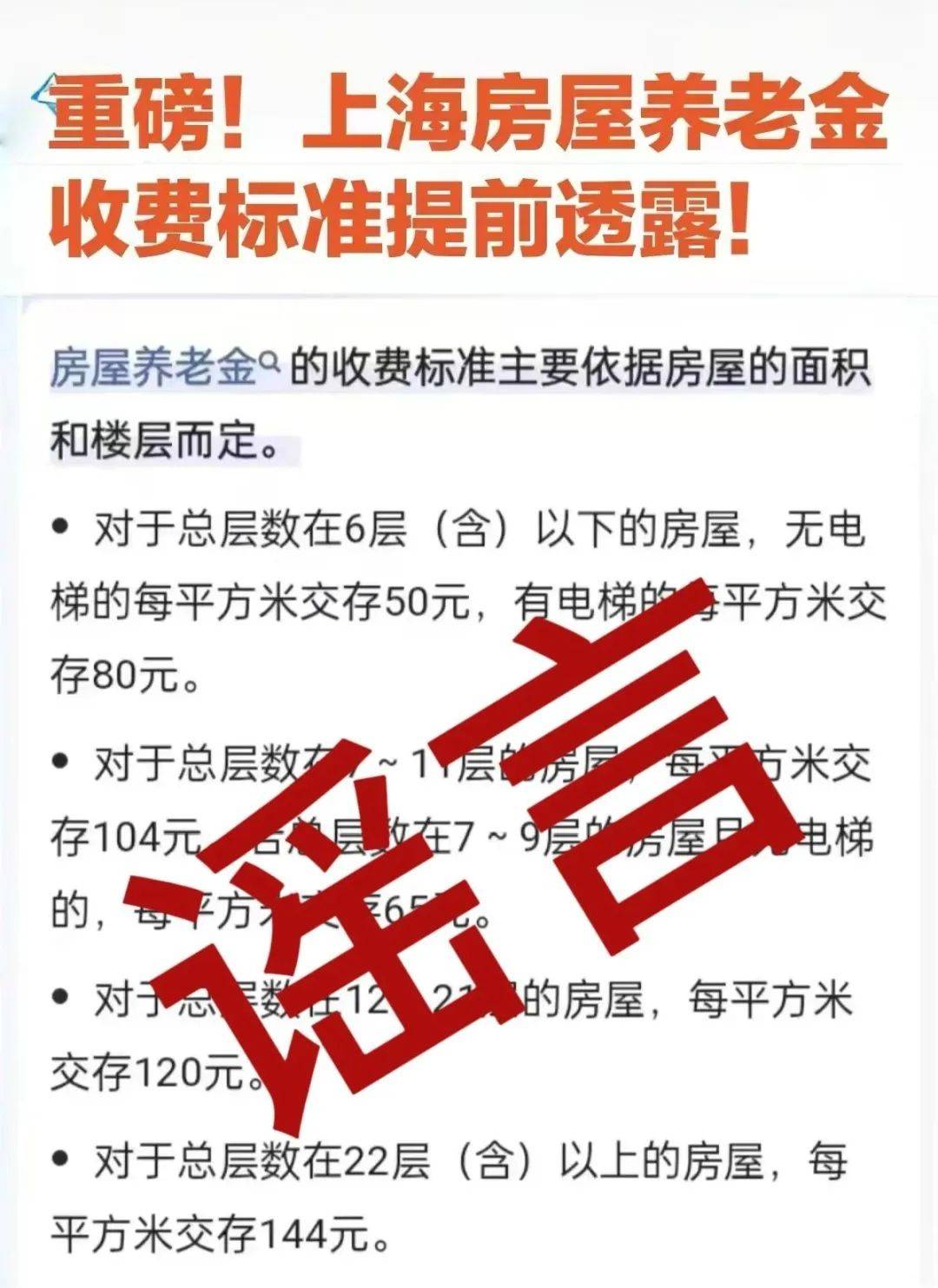 上海房屋养老金收费标准确定?辟谣了!老百姓到底要出钱吗?