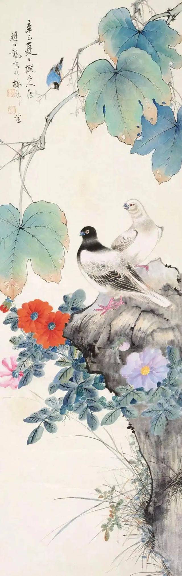 颜伯龙花鸟画作品欣赏,超脱凡俗,别具一格!