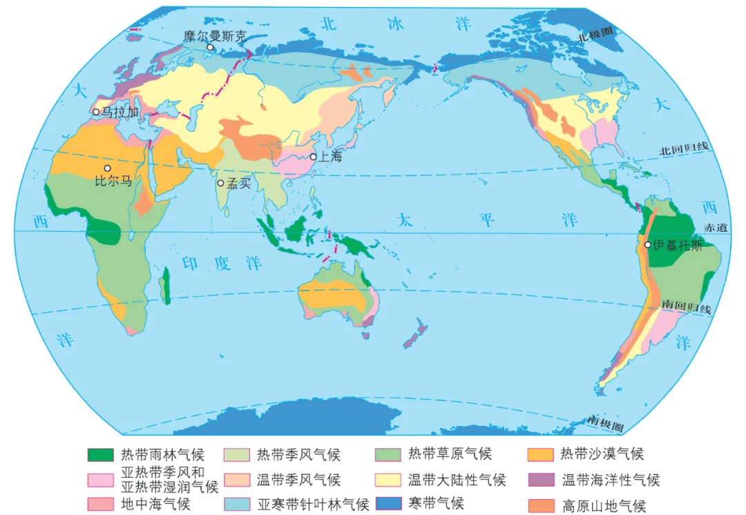 南美洲气候类型图高清图片