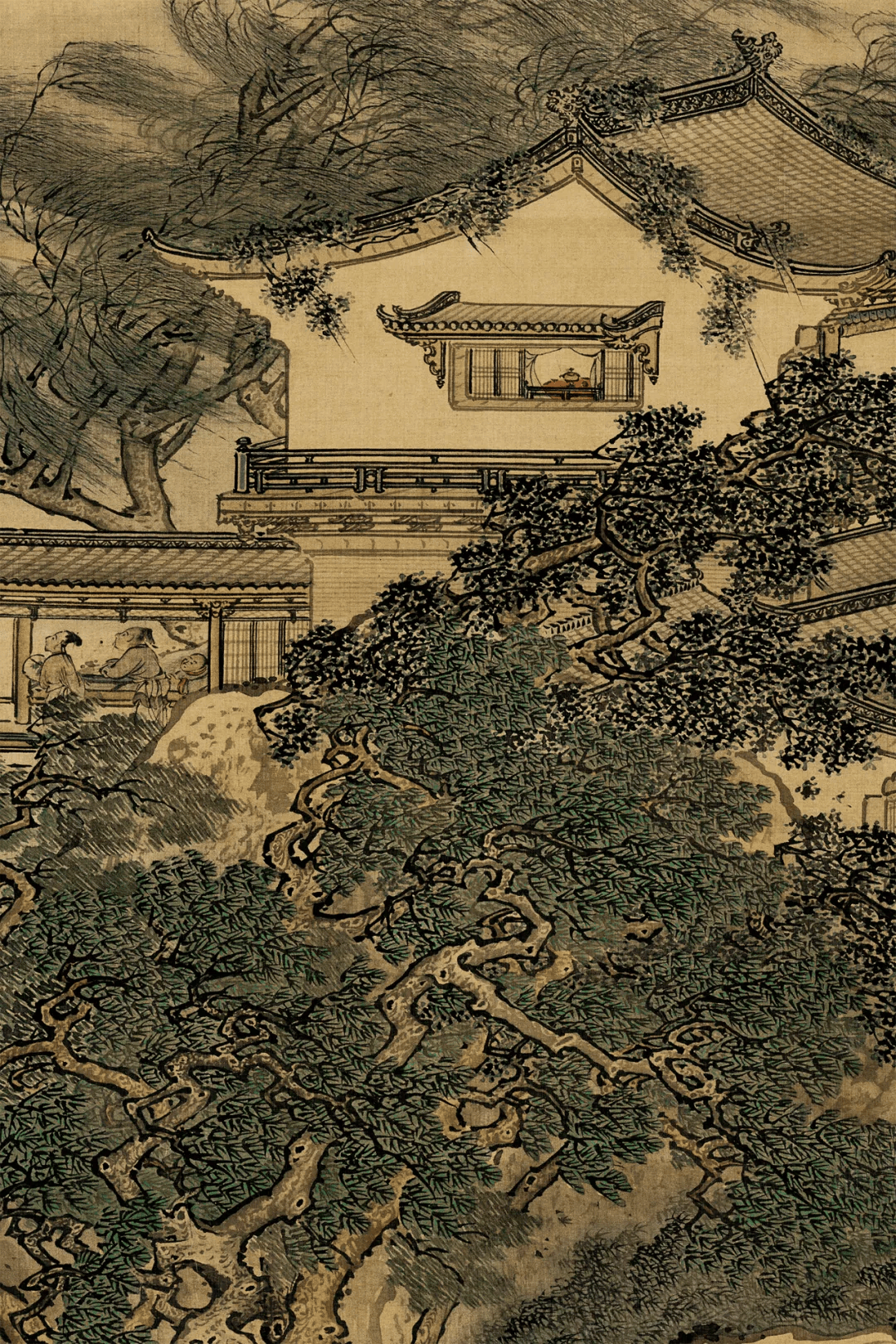 清 袁耀《山雨欲来图轴》欣赏