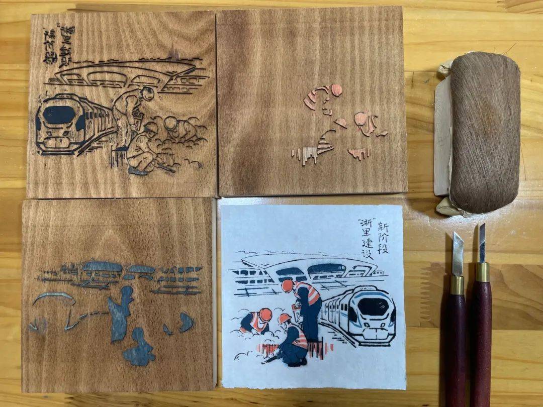 套色版画 制作过程图片