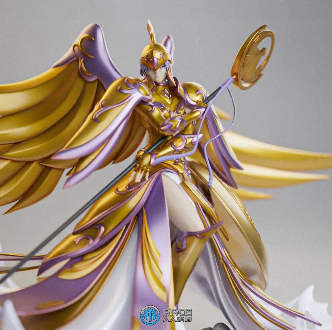 萨莎雅典娜《圣斗士星矢 冥王神话》动漫角色雕刻手办3d打印模型
