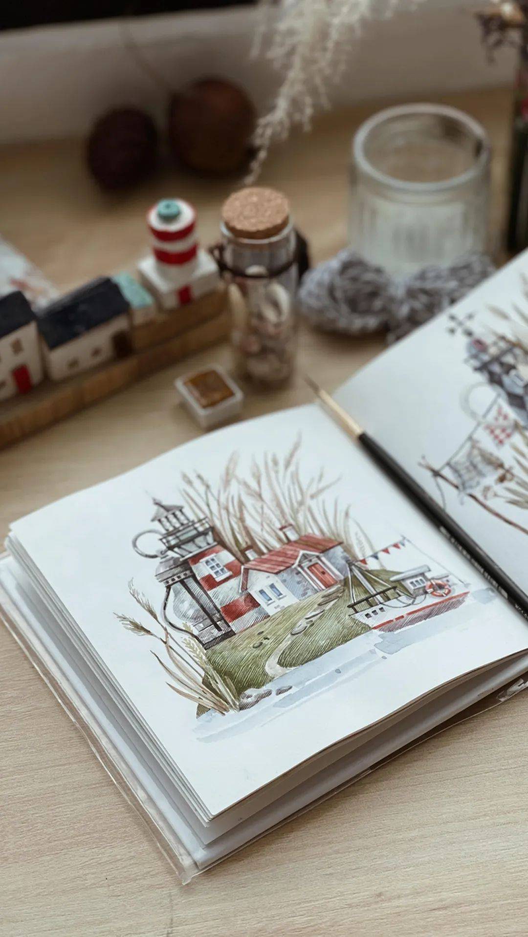 水彩儿童插画 16幅童话水彩房子欣赏