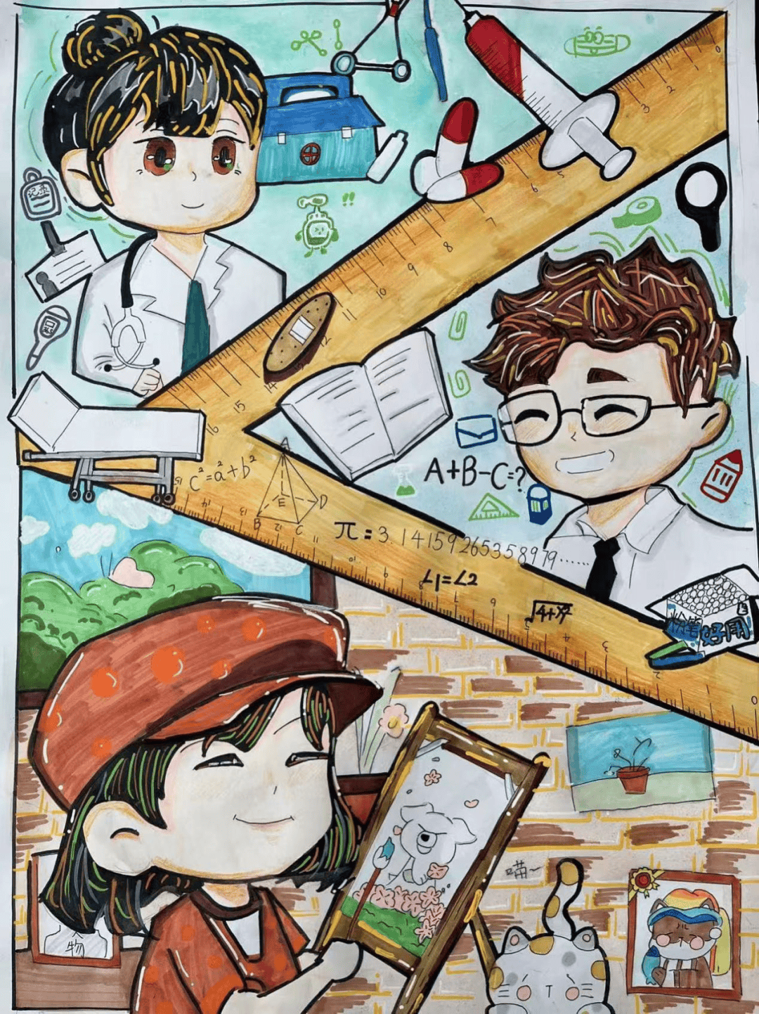 线上展示童眼看发展童心绘未来主题绘画大赛获奖作品展示小学高年级组