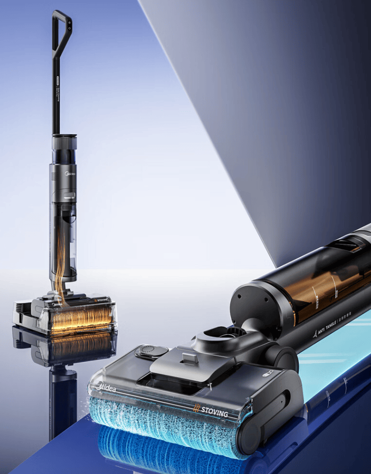 美的家用洗地机 gx6 预售:180 度平躺,洗拖一体,首发