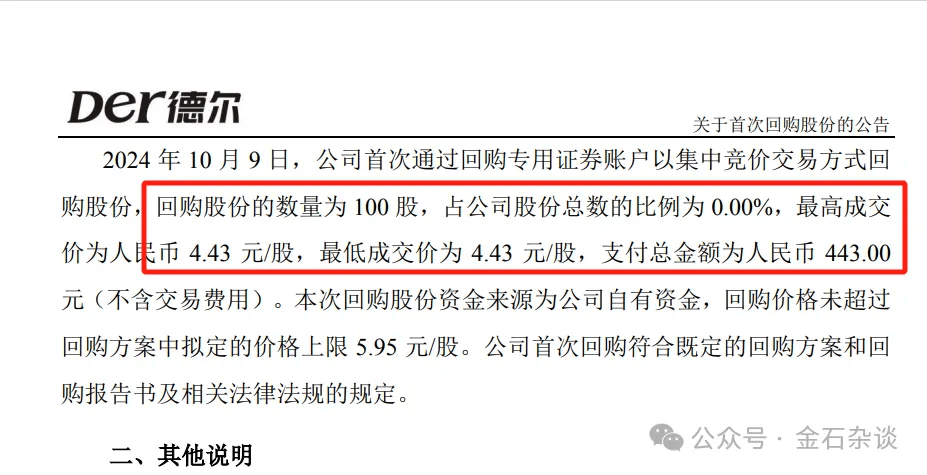 笑不活了！上市公司回购股票仅买100股？