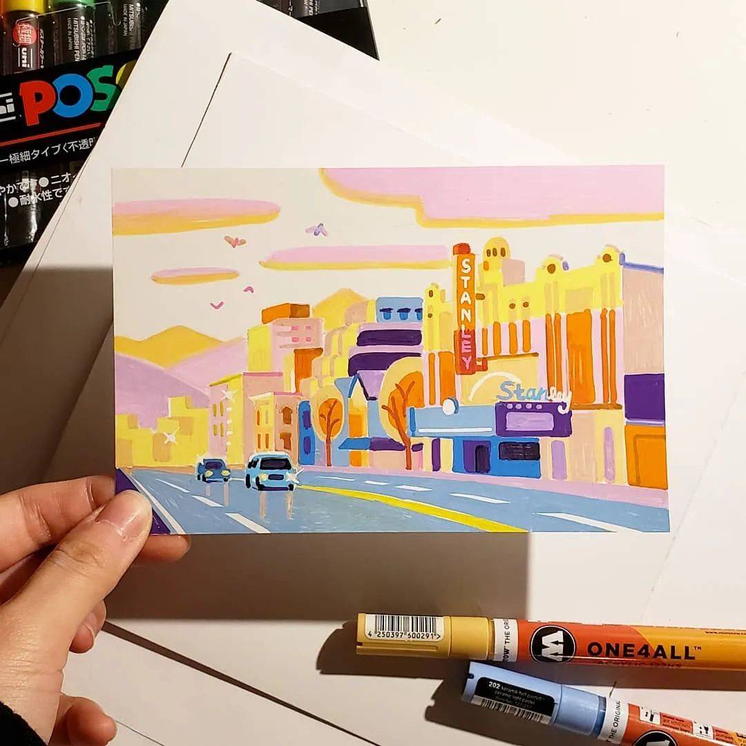 画了1000张明信片!