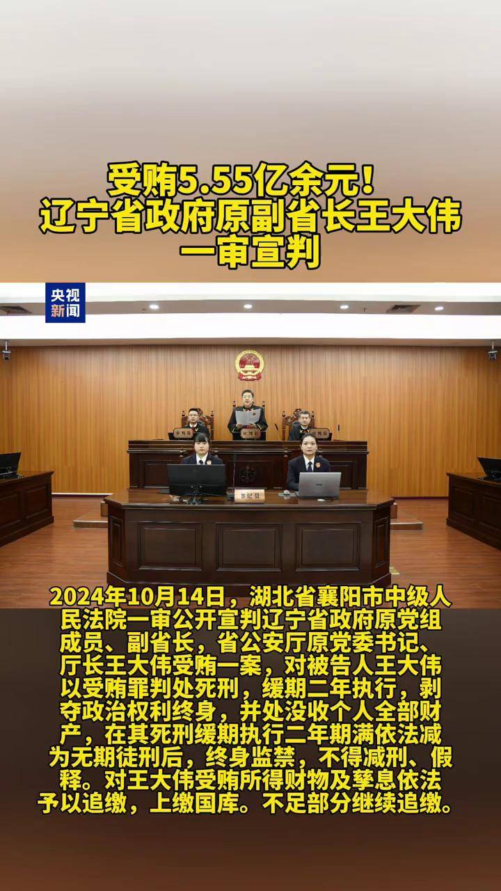 辽宁省政府原副省长王大伟 一审宣判