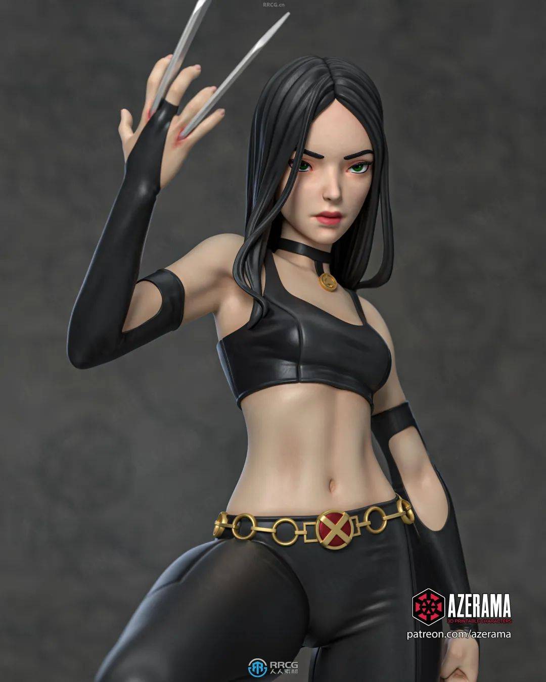 x23女金刚狼漫威动漫角色雕刻手办3d打印模型