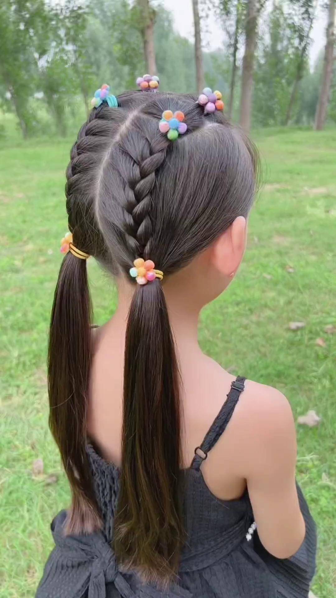 适合上学编的双马尾儿童编发简单发型 编发教程生女儿就是用来打扮的