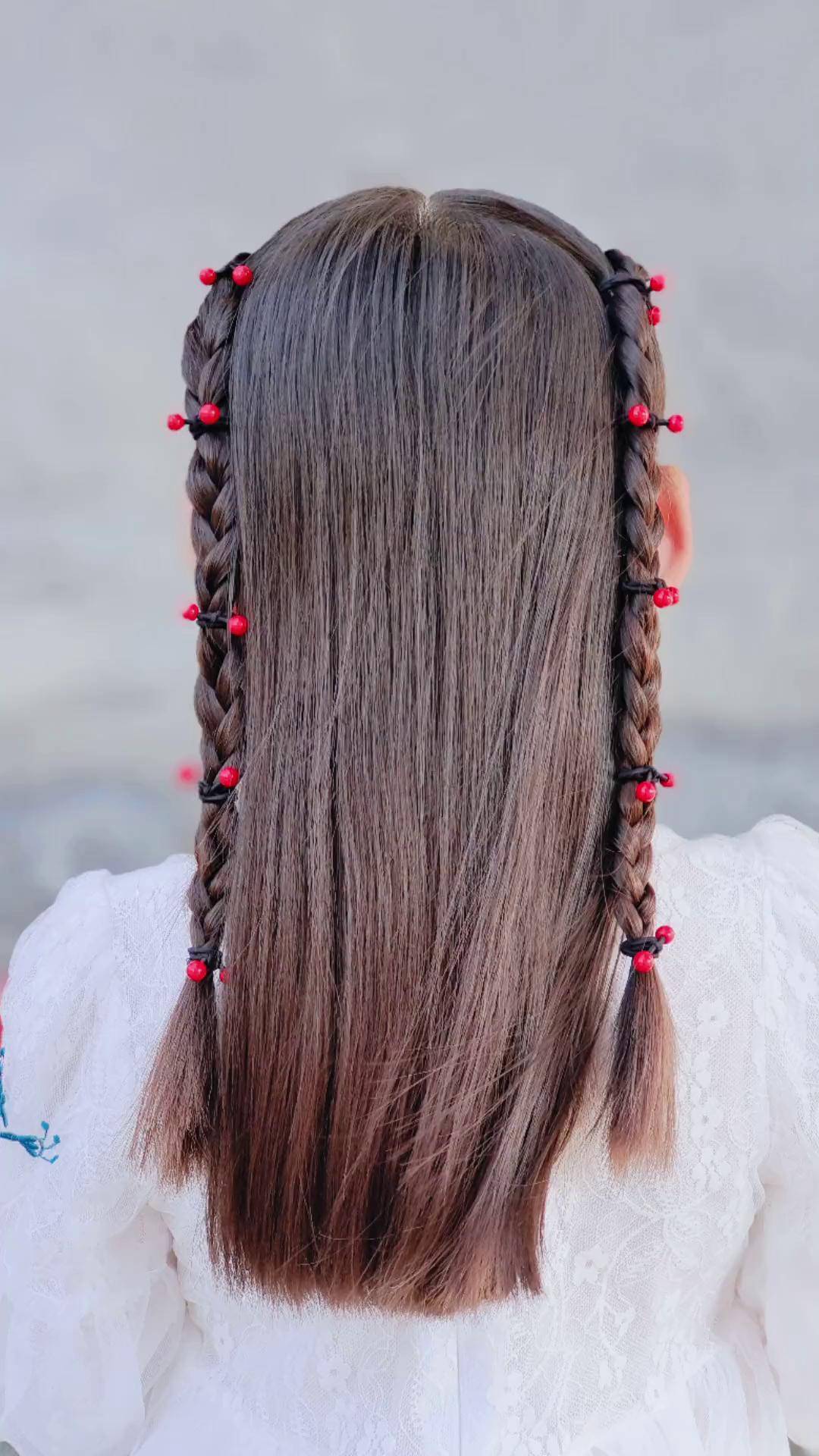 不会编发的看过来,这样扎披肩发也超美的!儿童编发编发今日发型