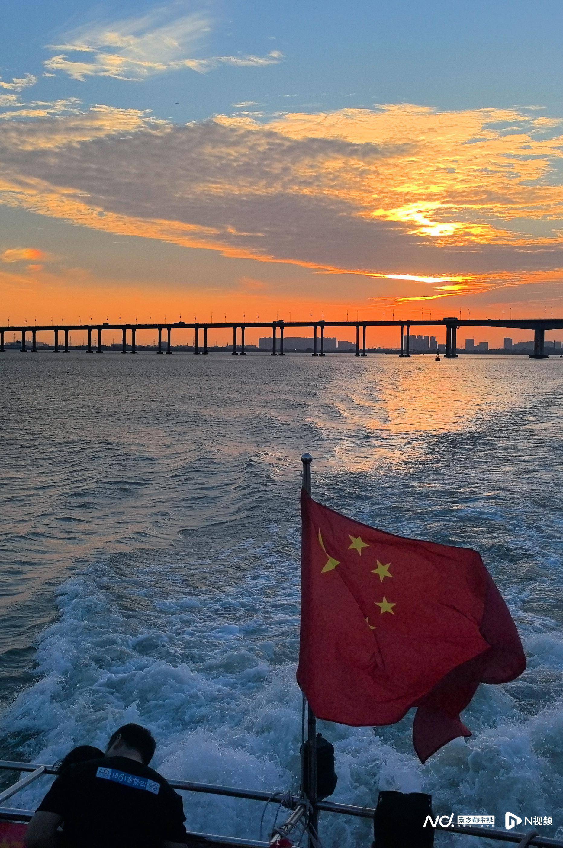 海上晚霞花海日落金秋十月广东专属松弛感100%