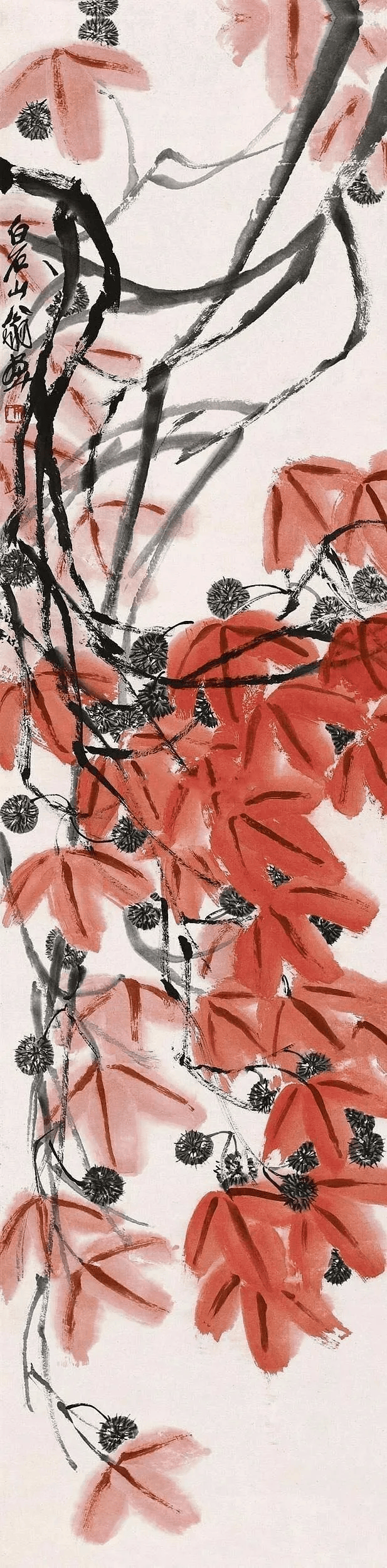 齐白石画笔下的秋色,热烈浪漫!