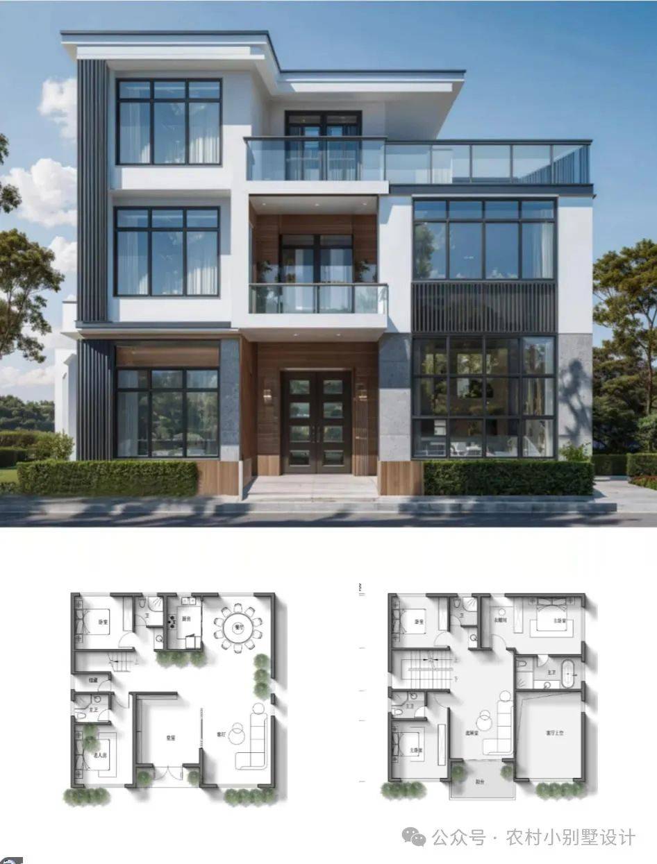 外观精美别致农村自建房，2025让你盖了不后悔5套自建房火爆户型参考_设计_别墅_庭院