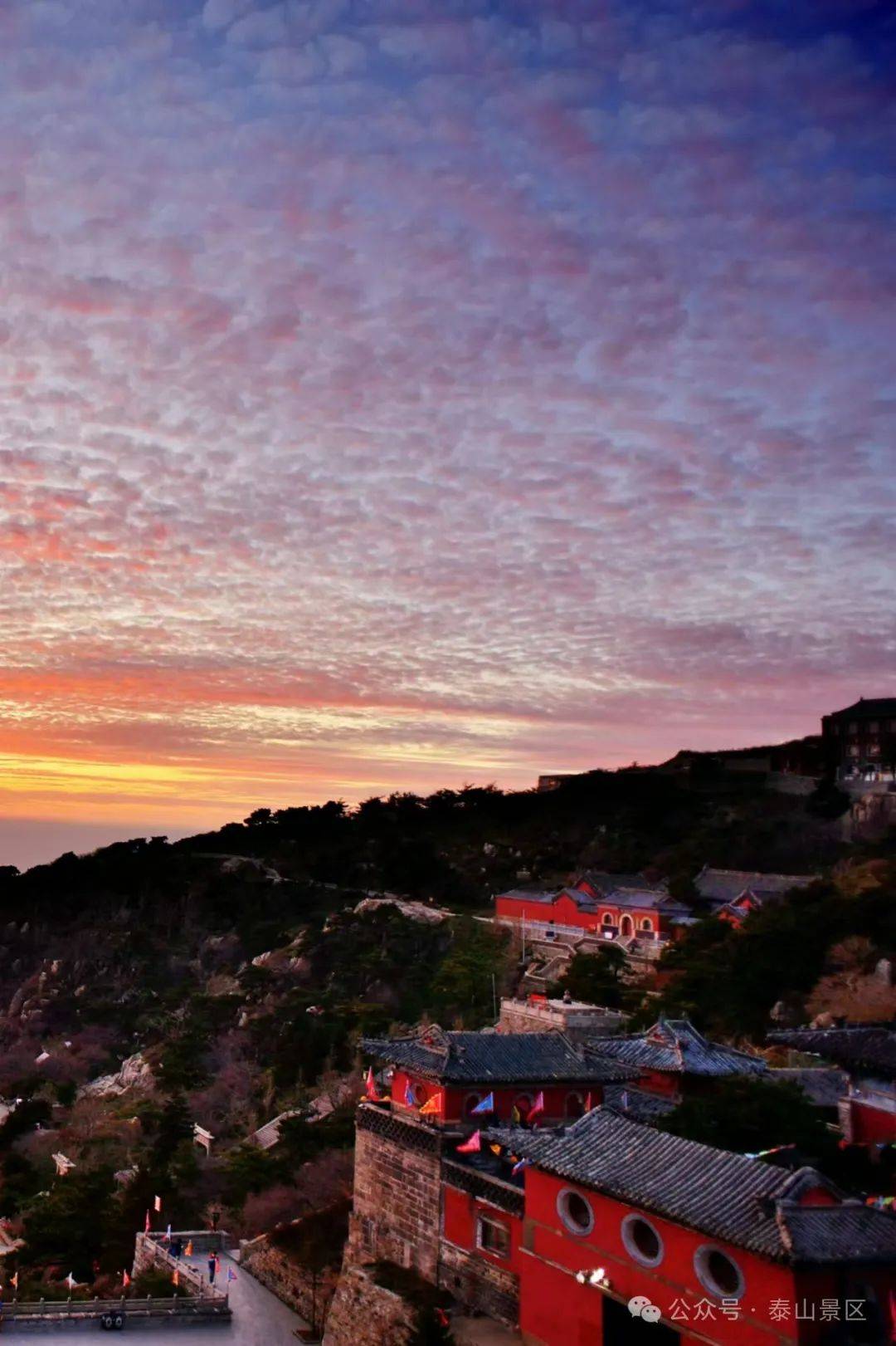 泰山晚霞夕照图片图片