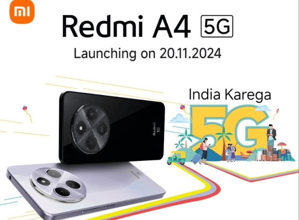 Redmi A4 5G将于11月20日在印度发布 售价不超千元