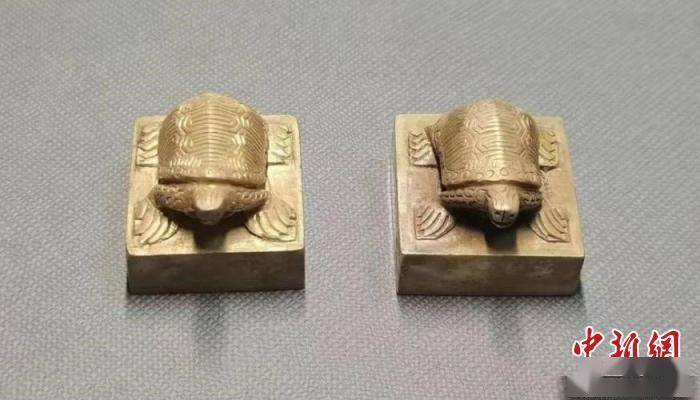 南京发现东吴张昭家族墓 出土两方龟纽金印