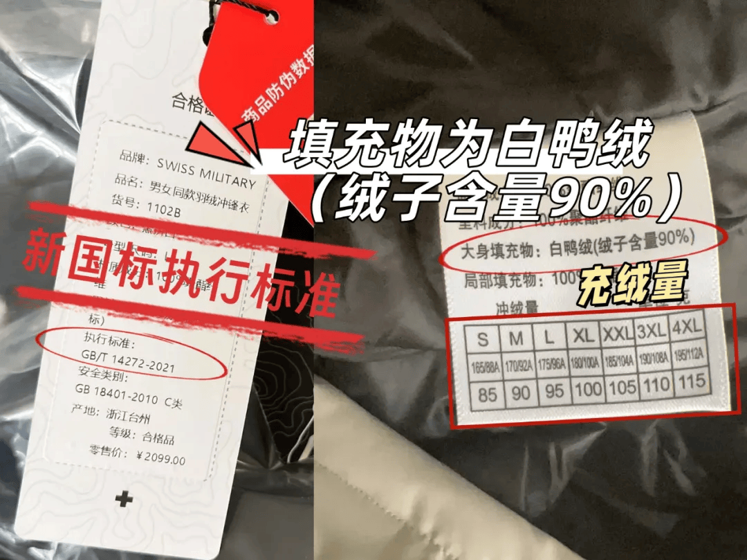 swiss 瑞士军工,5防羽绒服,全压胶90白鸭绒石墨烯抗寒