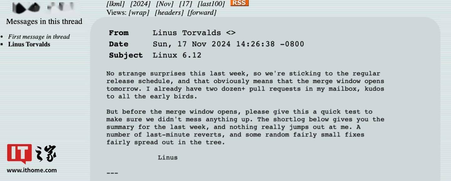 Linux Kernel 6.12 发布：扩展内核进程抢占、适配 Ultra 200V