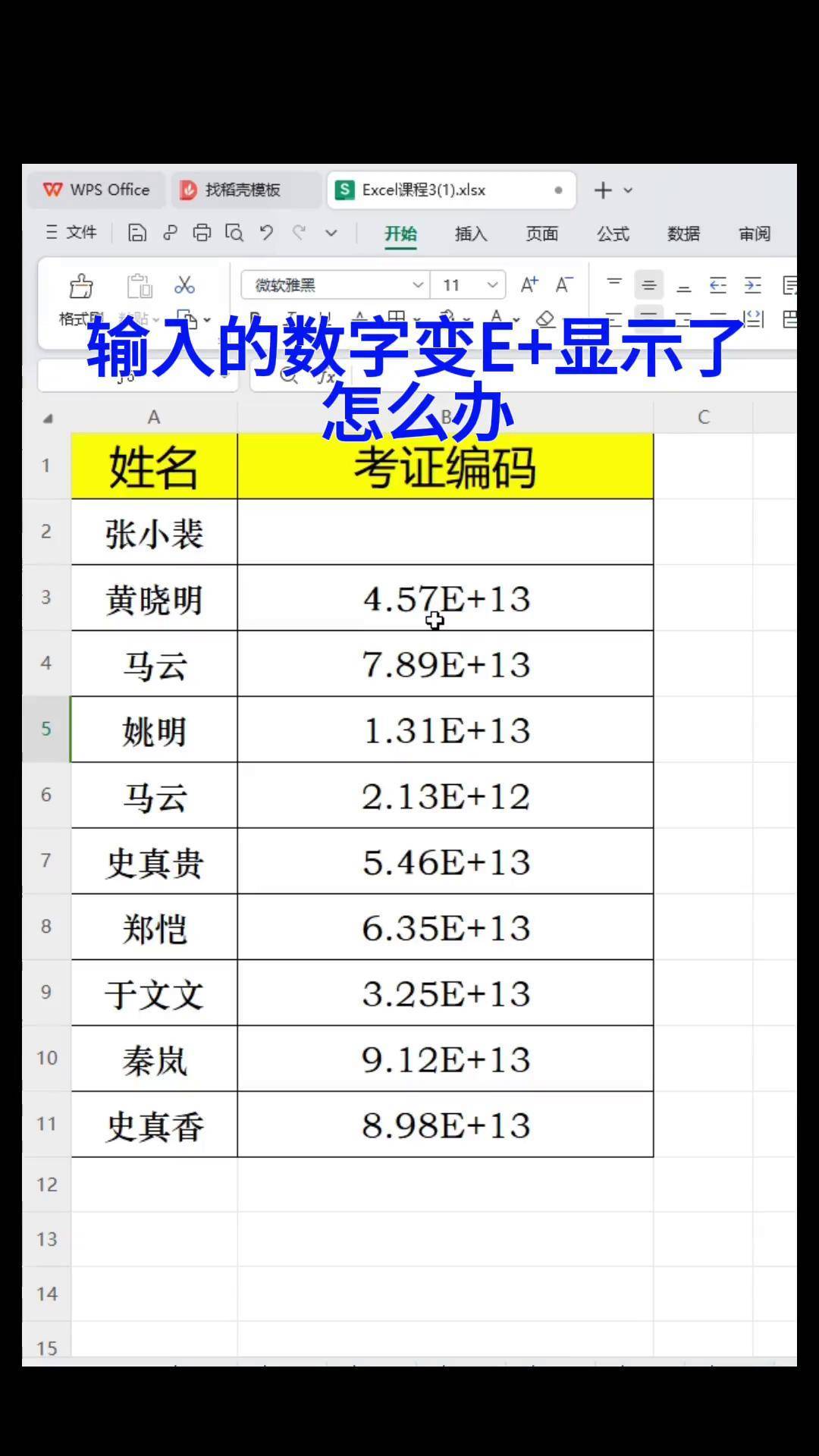 表格数字变成137e+10