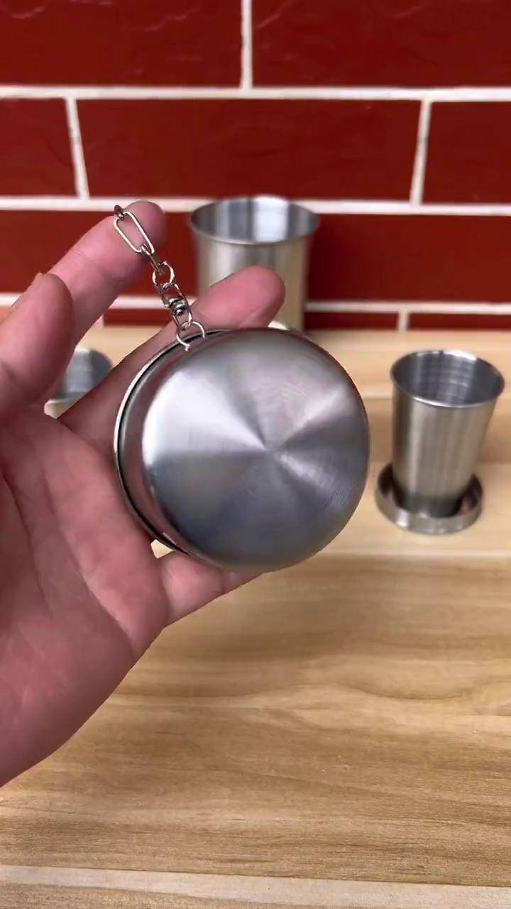 食品级304不锈钢折叠水杯,户外干活,便于携带 服务三农支持三农助力