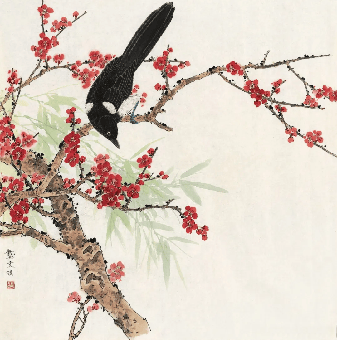 这工笔梅花,清丽典雅