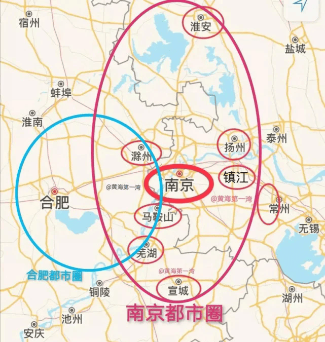 南京周边接壤地图图片