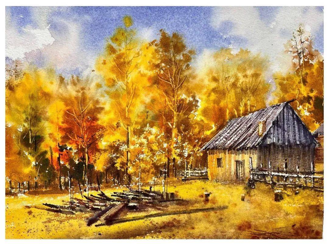 他山之石·艺‖ 秋意渐浓,大师笔下美爆浪漫的水彩秋景,太迷人!