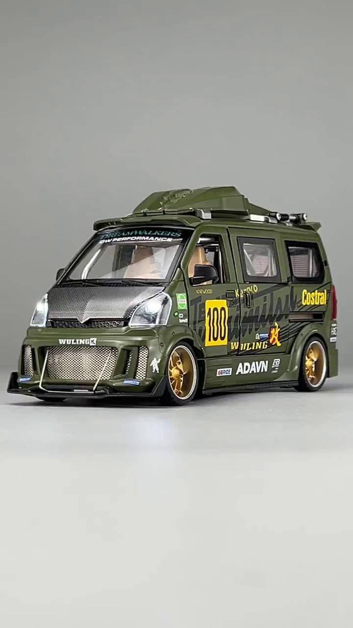 爆改五菱面包车,碳纤维低趴大抛边,这样的五菱你喜欢吗汽车模型 五菱