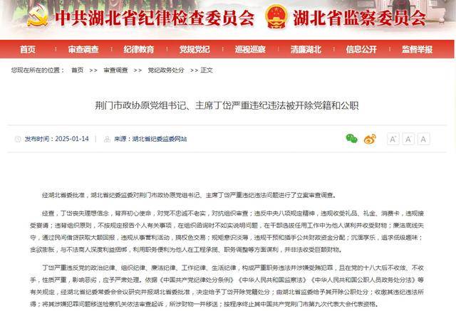 湖北省纪委监委通报:3人被“双开” 湖北省纪委监委通报:3人被“双开”