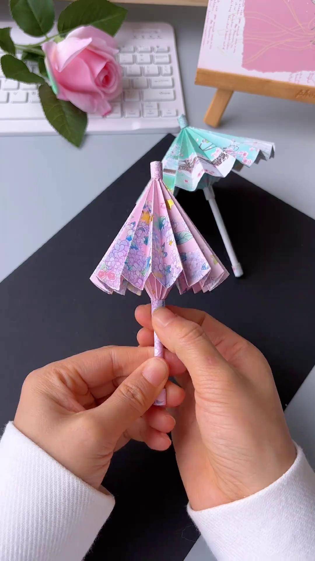 折纸 手工diy 亲子手工 折纸雨伞