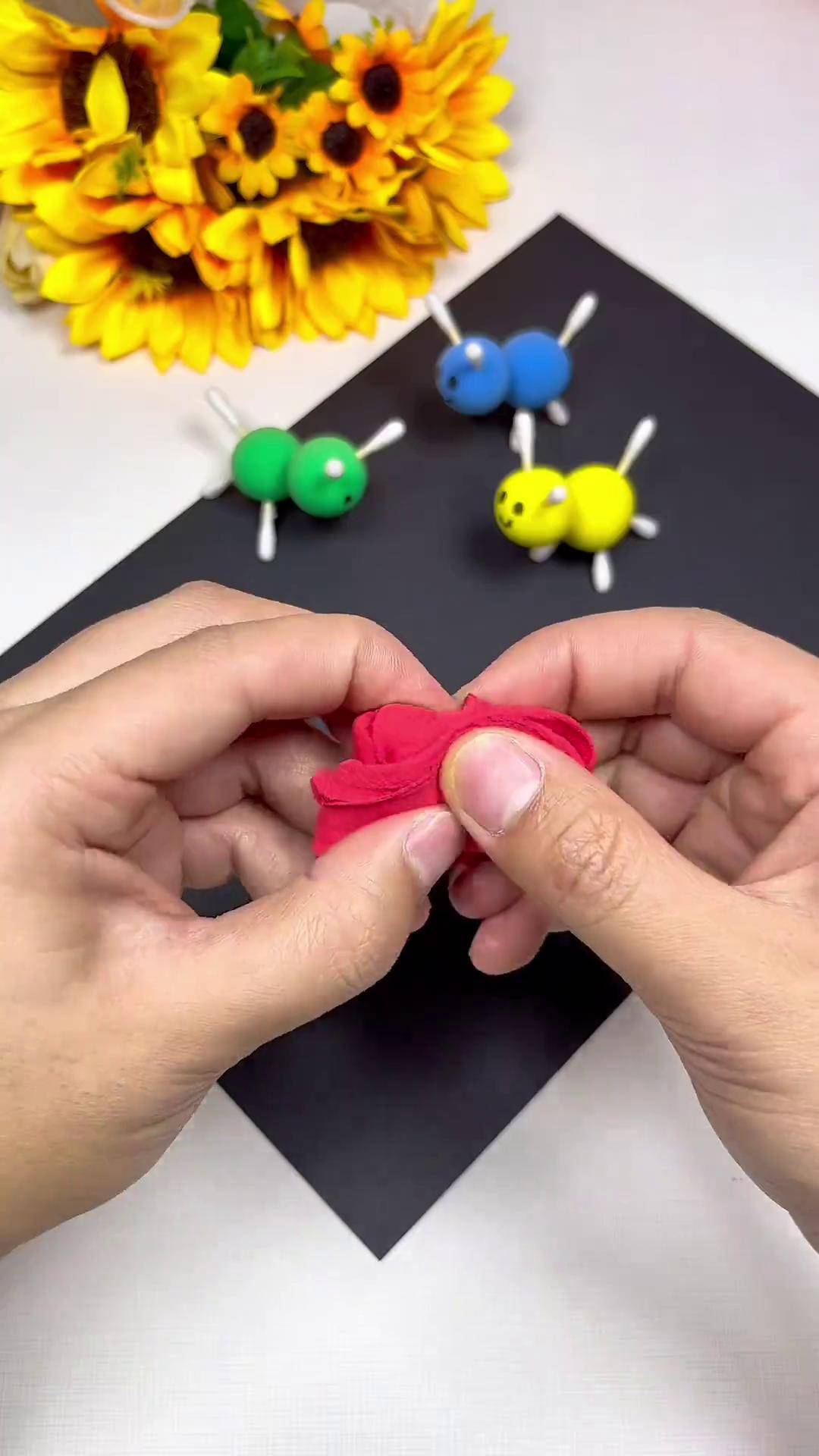 用黏土棉签就可以做出来好玩的小毛驴,快试一下吧手工diy 亲子手工