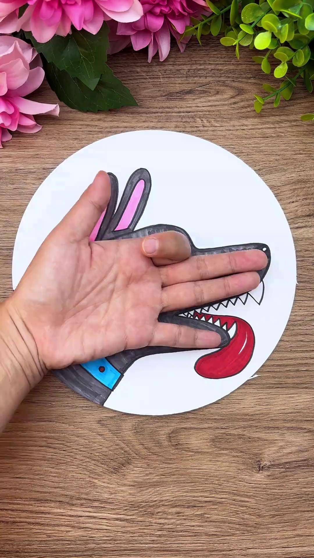 一起用小手掌画可爱的哈巴狗,儿童画手掌画儿童创意画一起学画画