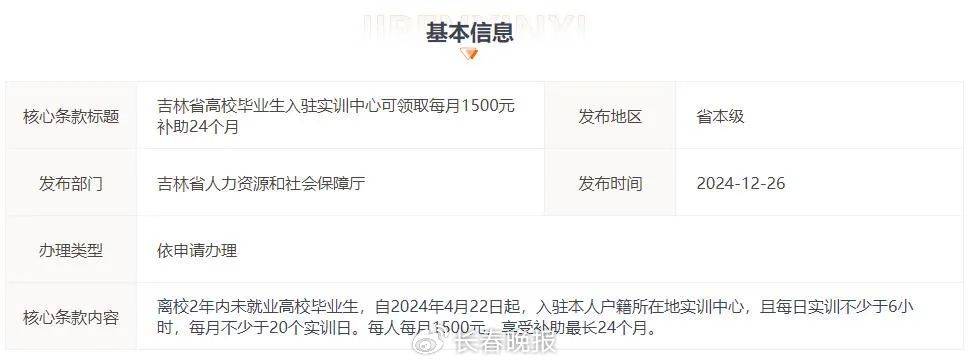 每月1500元！长春这些人可领！