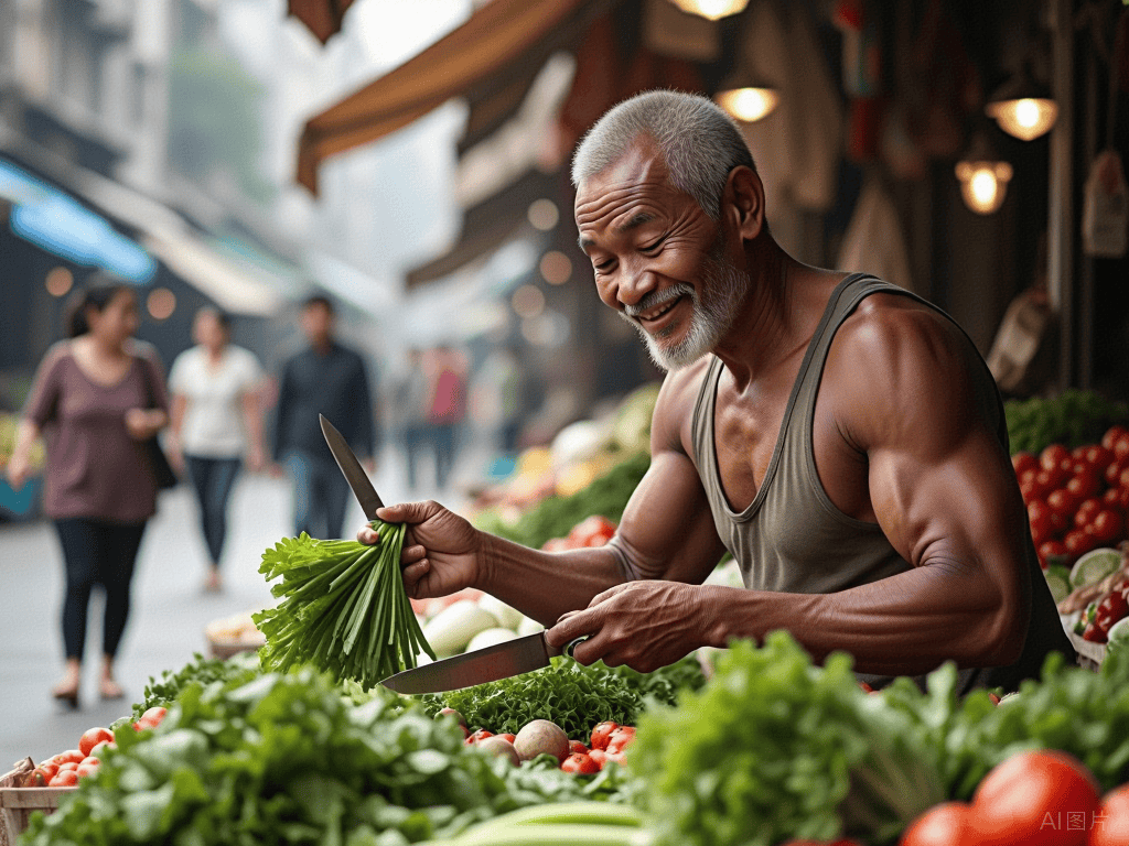 这位大爷摆摊卖菜,让我刮目相看