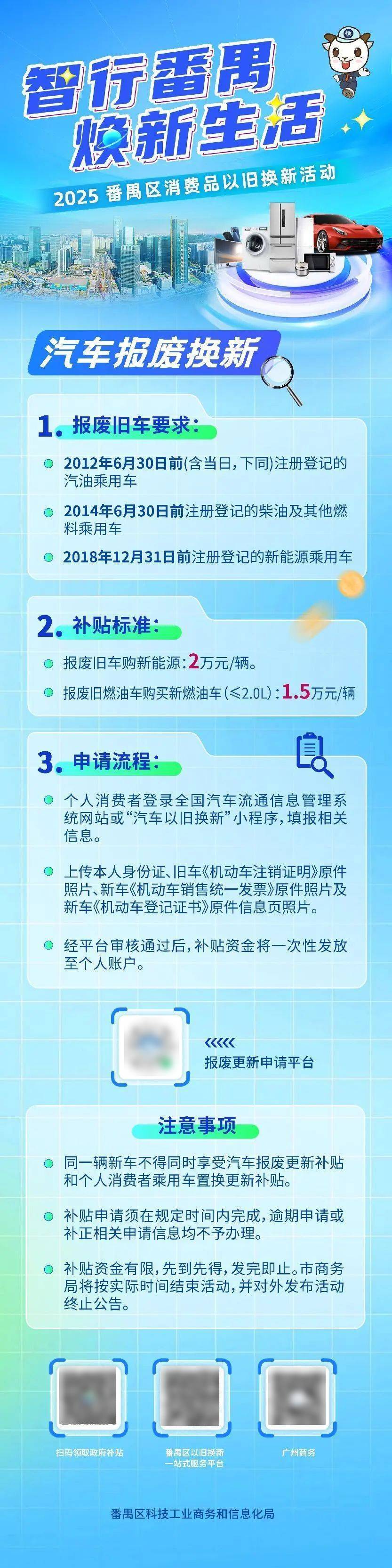 2025以旧换新丨报废汽车换新有补贴，一张长图读懂！