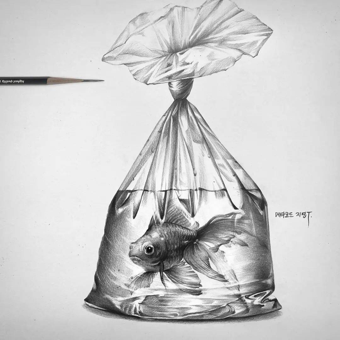 超写实素描静物:这质感和结构,一个比一个变态!