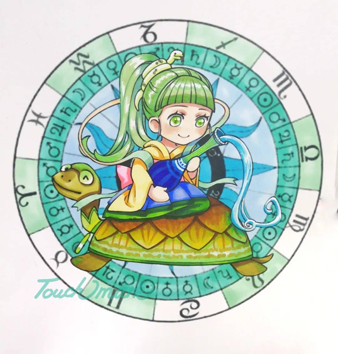 t馆绘画小课堂:水瓶座是自由风中的星辰,理性下藏着宇宙级温柔