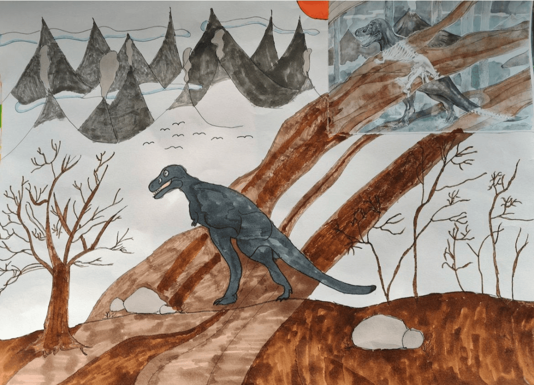我与名家画恐龙