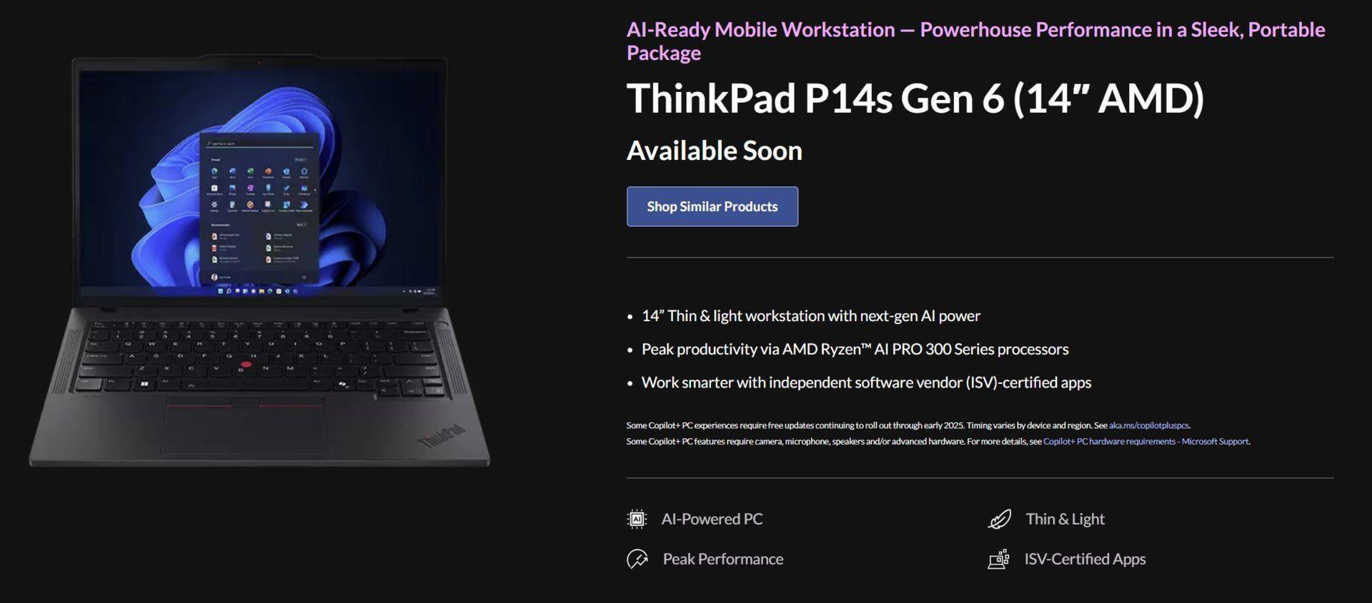 联想ThinkPad P14s Gen 6 AMD 笔记本首搭12核处理器