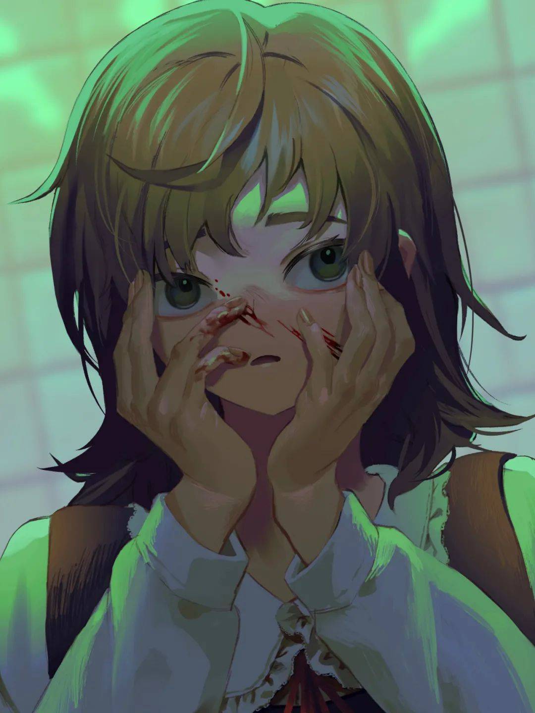 生物为题材使用平板及clip studio paint进行创作画面风格十分阴郁