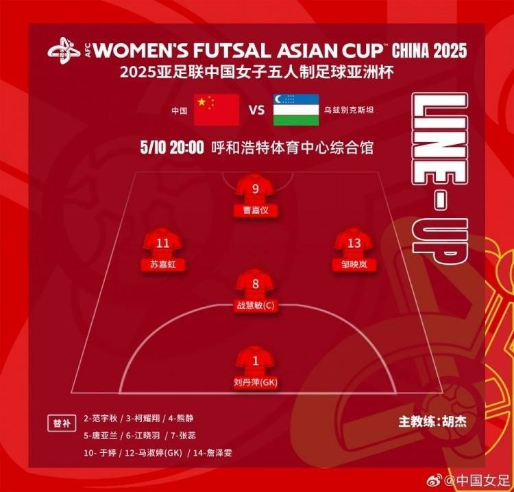 晋级八强！五人制亚洲杯，中国女足3
