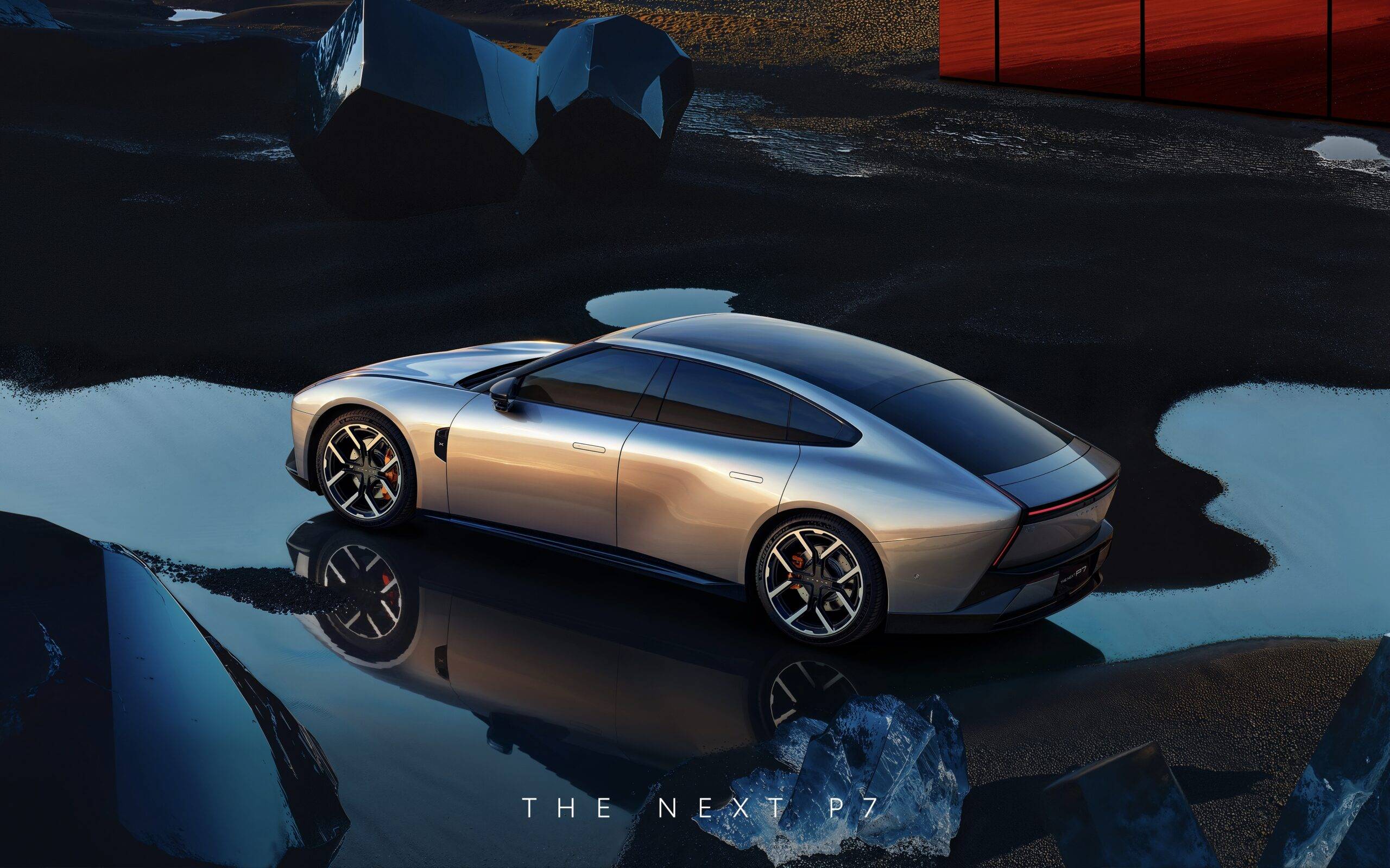 小鹏汽车发布了纯电轿跑车"全新小鹏p7"的外观图,看过去很有概念车的