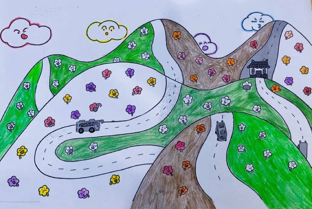 绘本讲解 创意绘画延展手工:"盘山公路创意画"适合年龄:4